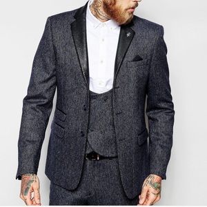Slim ASOS tweed suit with tag pants included